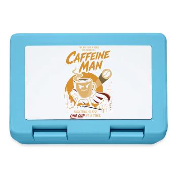 Caffeine Man – Kaffee-Superheld für müde Morgenmuf - Brotdose - Saphirblau - Vorne