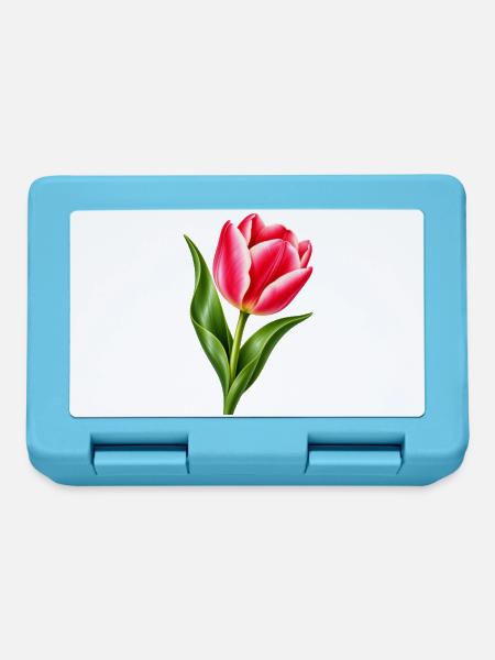 Rosa Tulpenblüte - Brotdose - Saphirblau