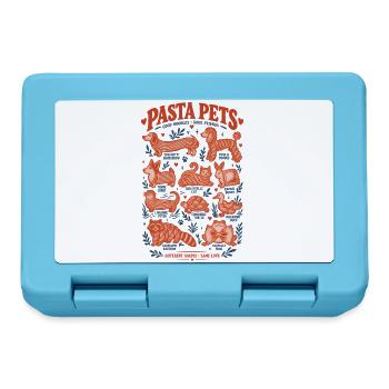 Pasta Pets Lustige Nudeltiere Hunde Katzen Humor - Brotdose - Saphirblau - Vorne
