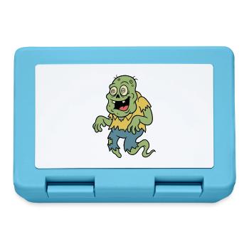Retro-Cartoon-Zombie-Geist mit wirbelnden Augen - Brotdose - Saphirblau - Vorne