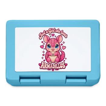 Just a Girl Who Loves Armadillos  Pink Valentine - Brotdose - Saphirblau - Vorne