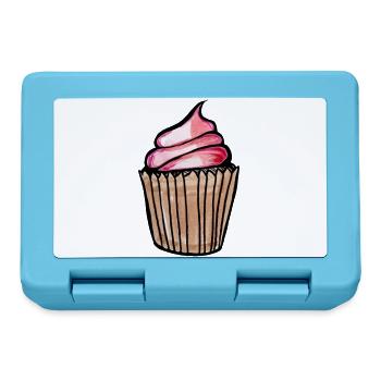 Cupcake-Wirbel-Skizze auf Schwarz - Brotdose - Saphirblau - Vorne