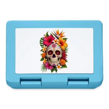 Halloween Sugar Skull Sugarskull  - Brotdose - Saphirblau - Vorne