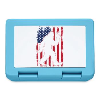 American Flag Bigfoot Yeti Patriotic Forest - Brotdose - Saphirblau - Vorne
