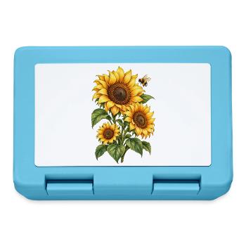 Sonnenblumen Gartenliebe - Brotdose - Saphirblau - Vorne