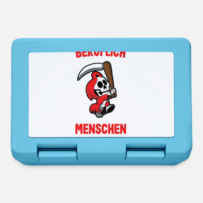 Beruflich wollte ich was mit Menschen Sensenmann - Brotdose - Saphirblau
