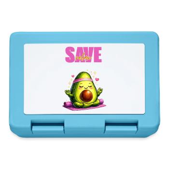 Avocado in yoga flow on mat - Lunchbox - sapphire blue - Front