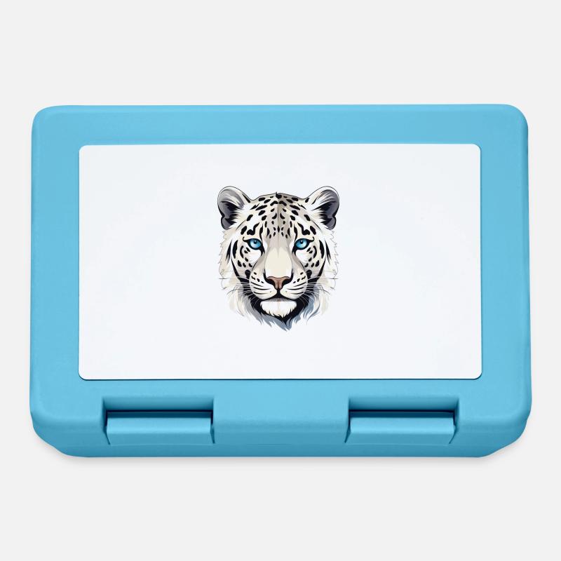 Schneeleopard Leopard Raubkatze - Brotdose - Saphirblau