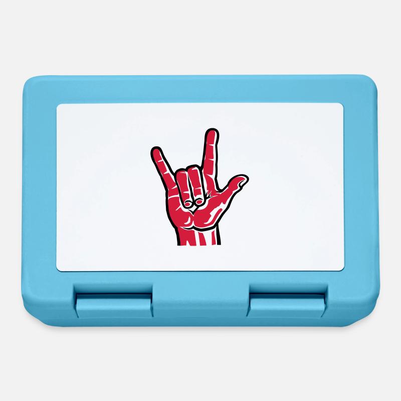 Devil Rock Hand (short) 2c - Lunchbox - sapphire blue