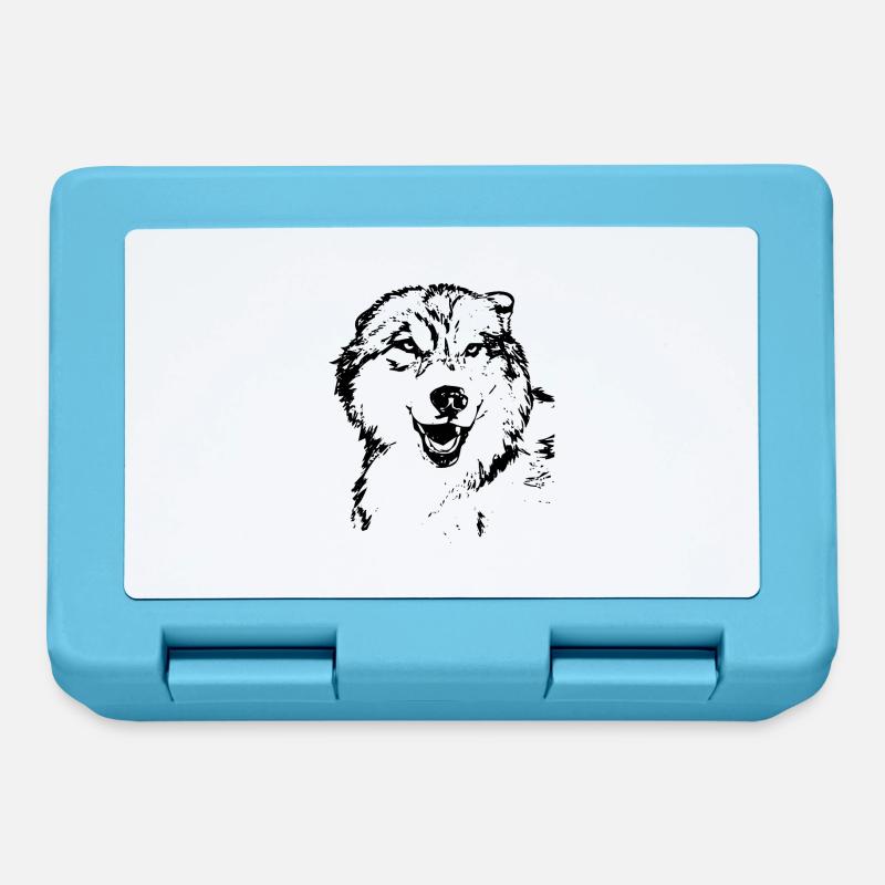 wolf - Lunchbox - sapphire blue