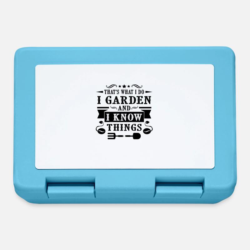 Garden and i know things - Lunchbox - sapphire blue