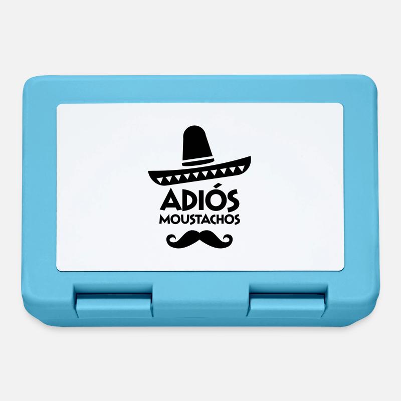 Adiós Moustachos - Brotdose - Saphirblau