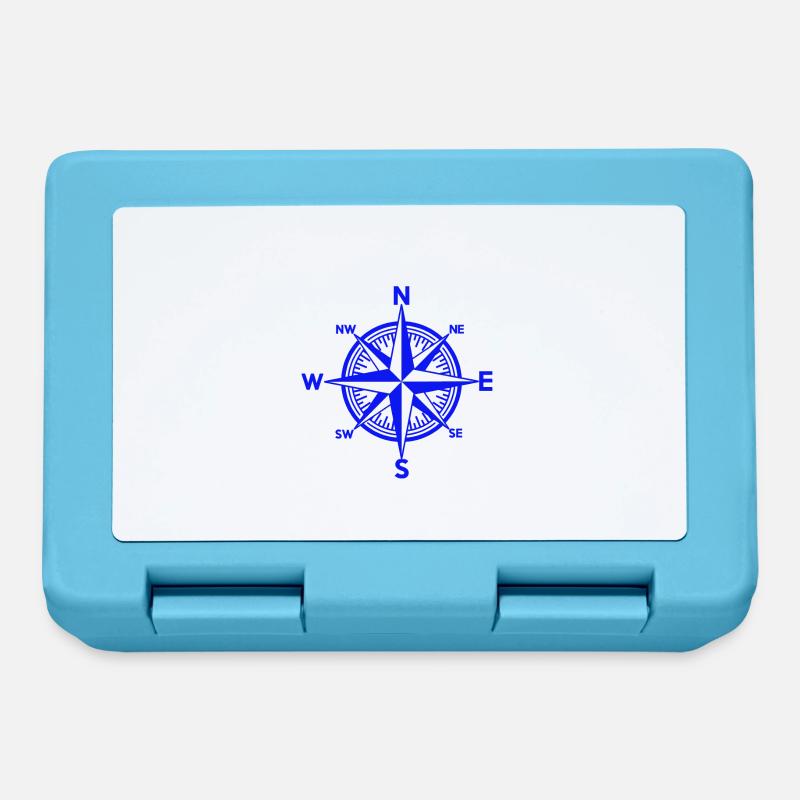 Nautik Windrose Seefahrt Schiff Navigation Maritim - Brotdose - Saphirblau