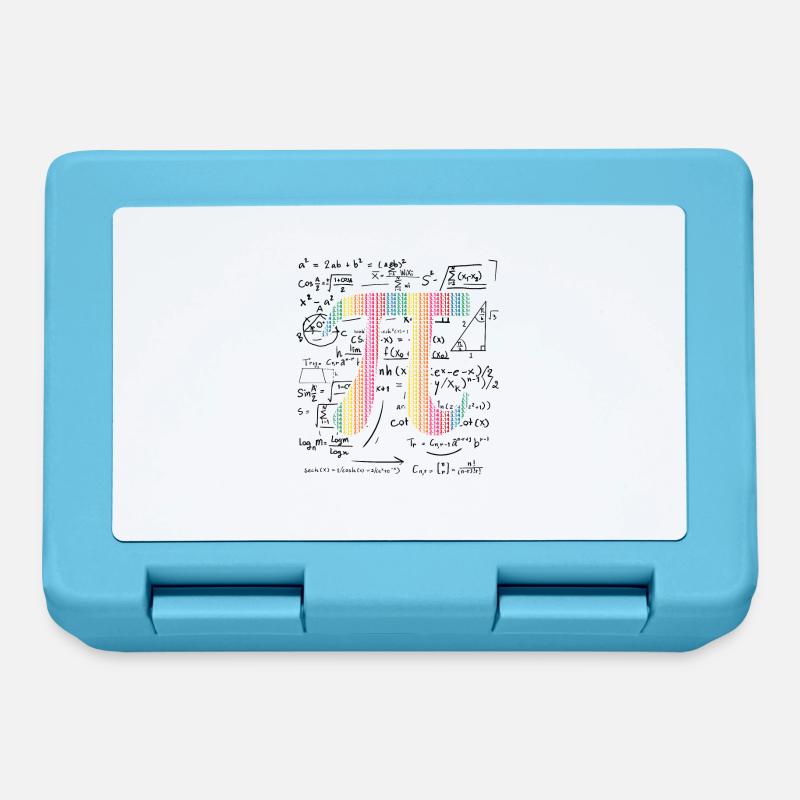 Pi Day Gift 3.14 Pi symbol with Math Equations - Lunchbox - sapphire blue