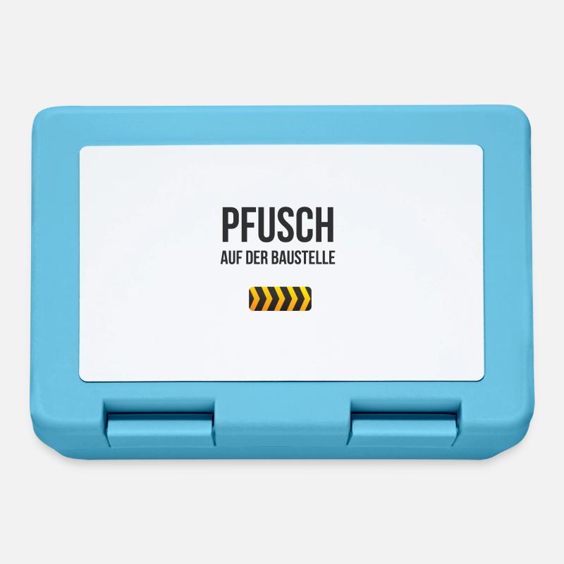 Baustelle Eigenheim Traumhaus Geschenkidee - Brotdose - Saphirblau