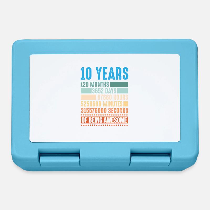 10 ans 120 mois Chemise 10 ans - Boîte à goûter - bleu saphir
