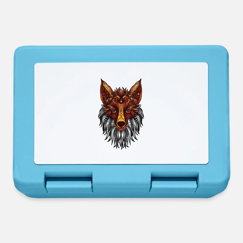 Mandala Fox - Lunchbox - sapphire blue