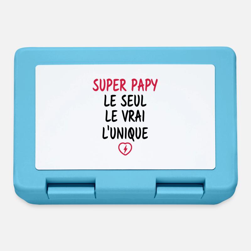 Super papy le seul le vrai l'unique - Boîte à goûter - bleu saphir