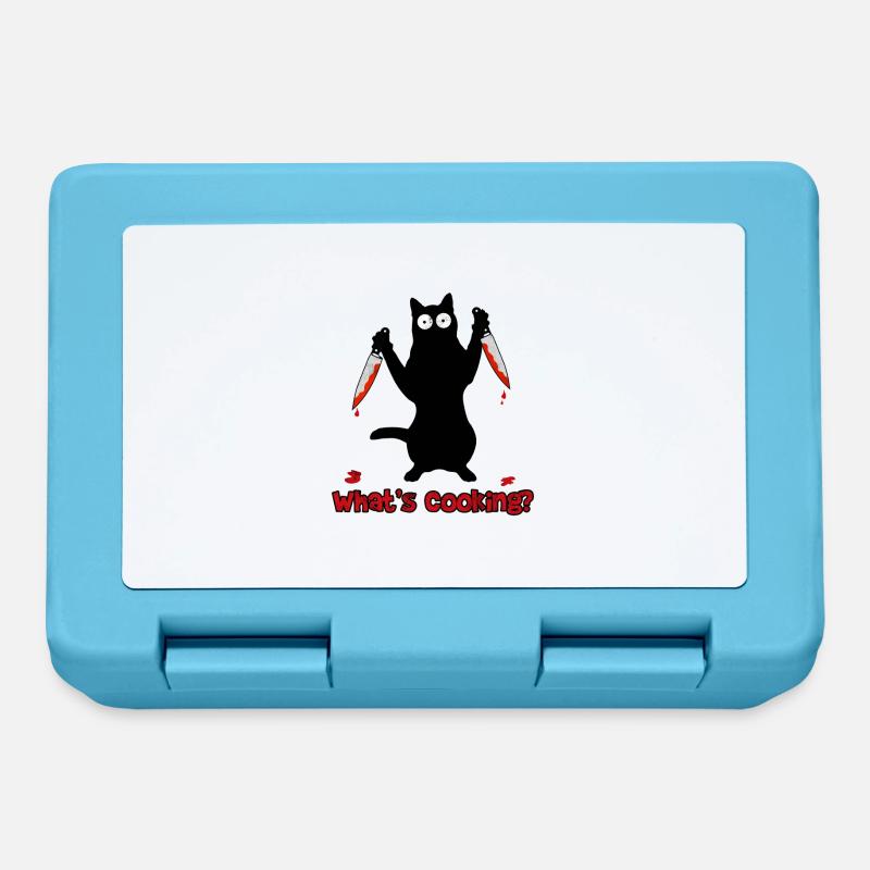 Chef cat with kitchen knife - Lunchbox - sapphire blue