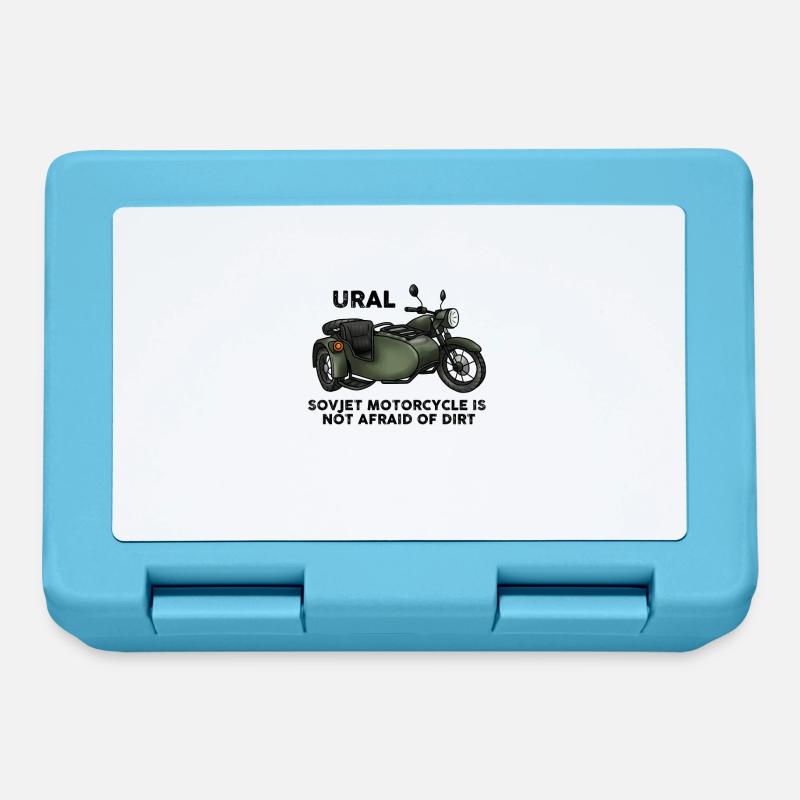 Idée de cadeau de l'équipe soviétique de cyclomoteur de moto de l'Oural - Boîte à goûter - bleu saphir