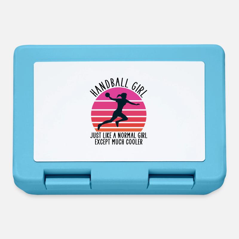 fille de handball - Boîte à goûter - bleu saphir