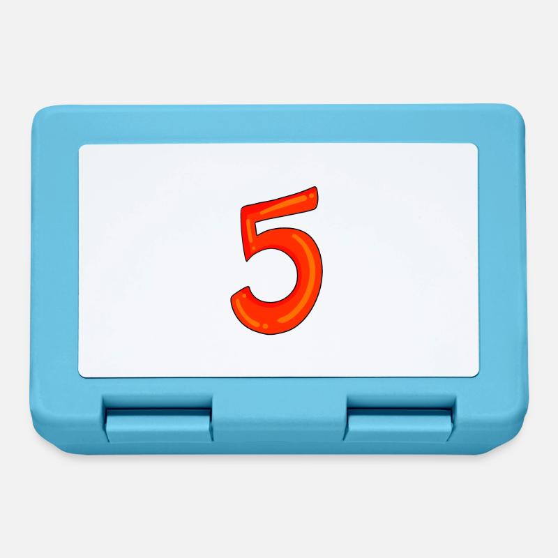 Number 5 red number five - Lunchbox - sapphire blue
