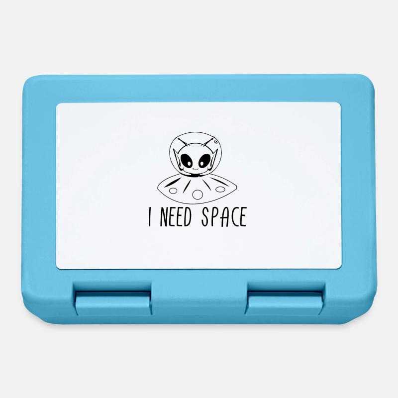 Alien I Need Space Aliens UFO Geschenk - Brotdose - Saphirblau