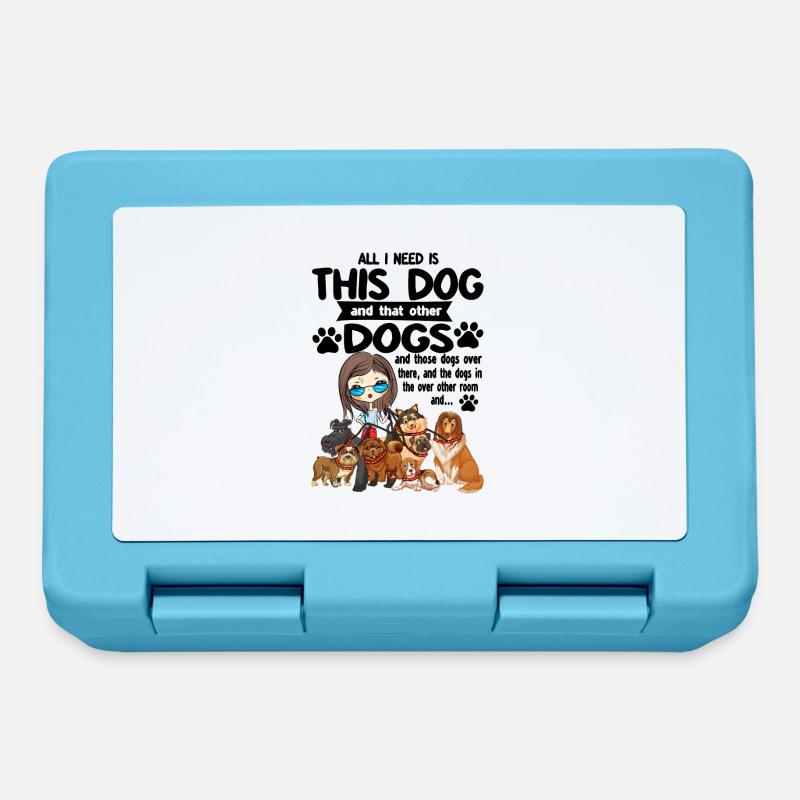 Conception de chien avec un beau motif de chien - Boîte à goûter - bleu saphir