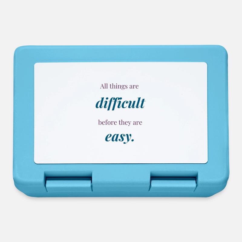 All things are difficult before they are easy - Lunchbox - sapphire blue