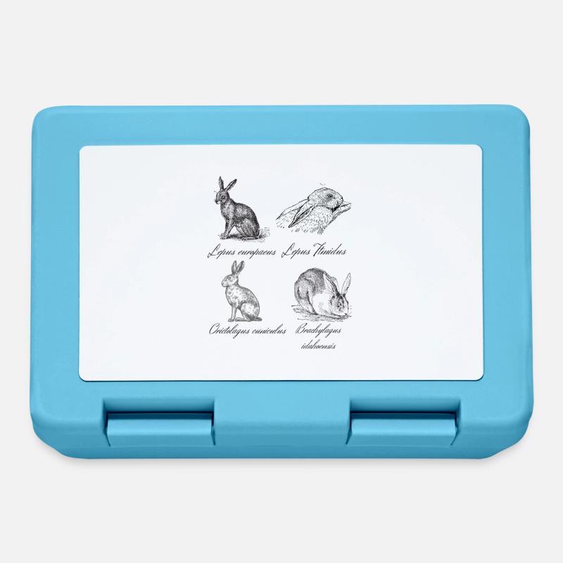 Vintage hare hare hare rabbit - Lunchbox - sapphire blue