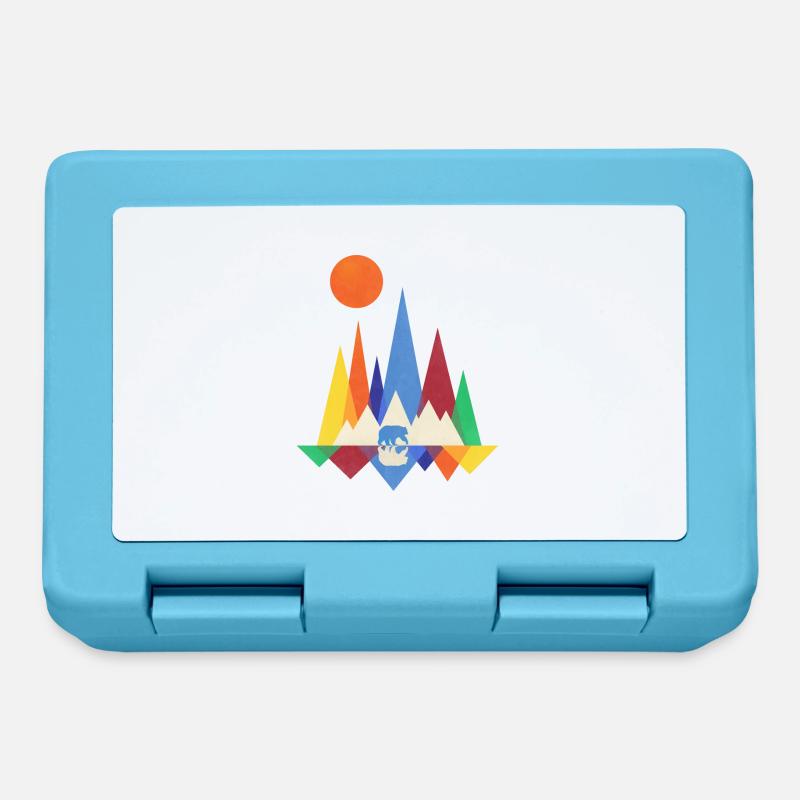 Bear Mountains Geometry - Lunchbox - sapphire blue