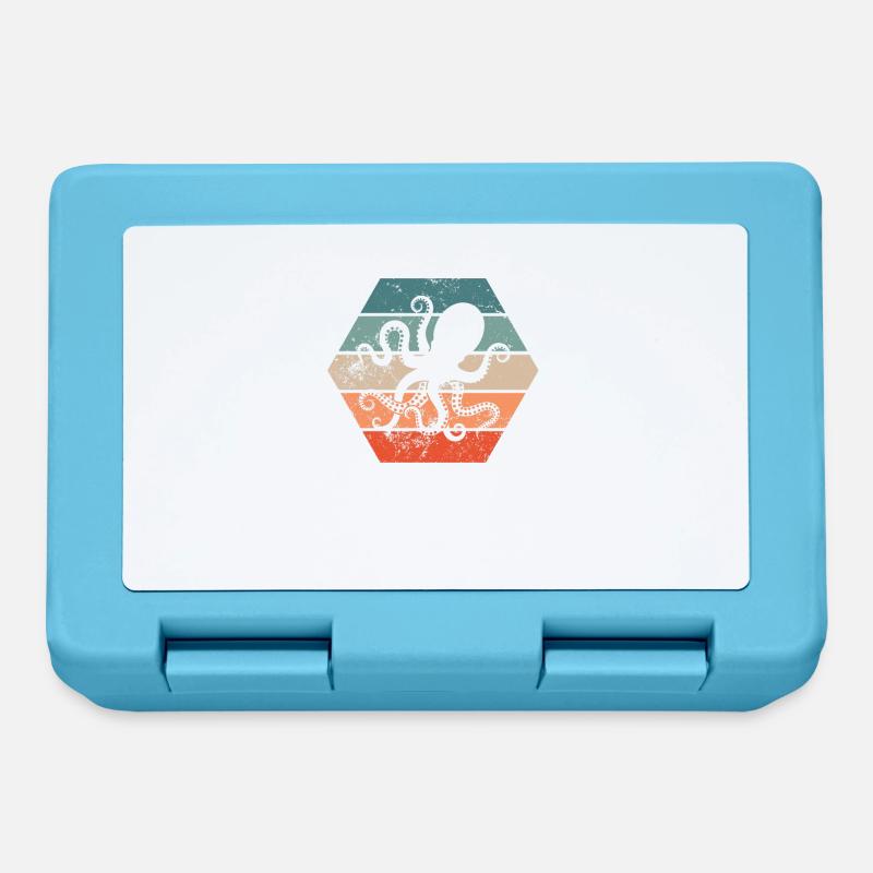 Octopus Squid Retro Gift - Lunchbox - sapphire blue