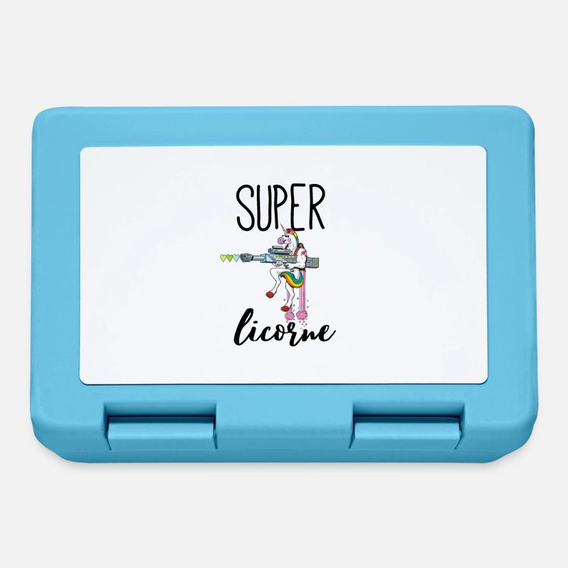 super licorne - Boîte à goûter - bleu saphir