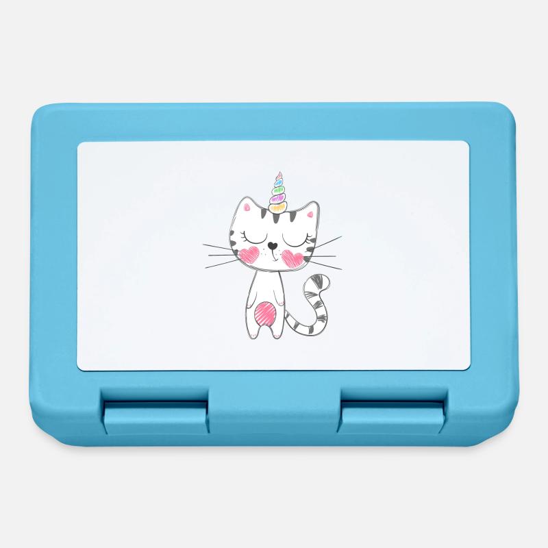 CUTE, chat de Licorne - Boîte à goûter - bleu saphir