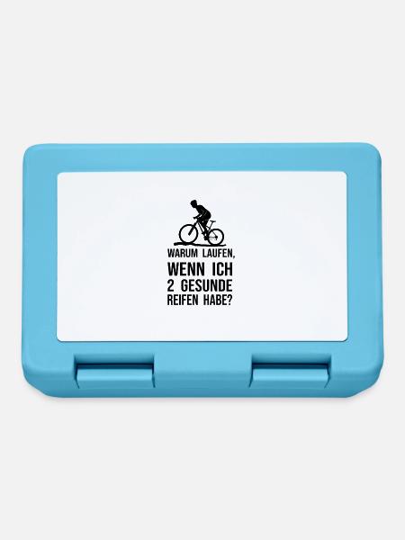 Lustiger Spruch Mountainbike - Fahrrad, witzig - Brotdose - Saphirblau