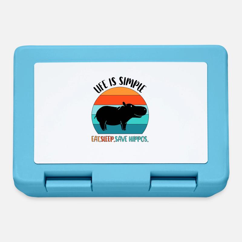Hippo Hippo Hippo - Boîte à goûter - bleu saphir