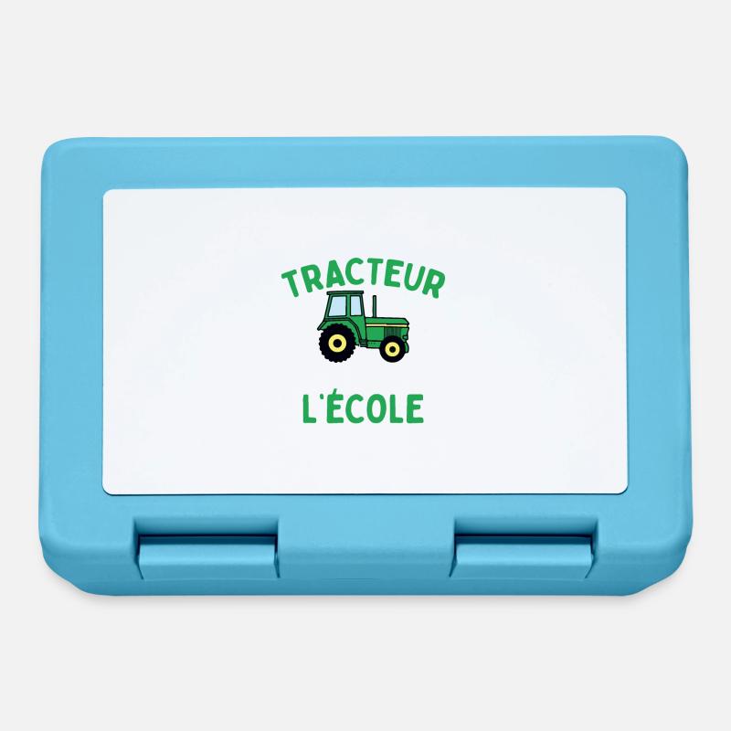 Forcé D'aller À L'école Cadeau Tracteur - Boîte à goûter - bleu saphir