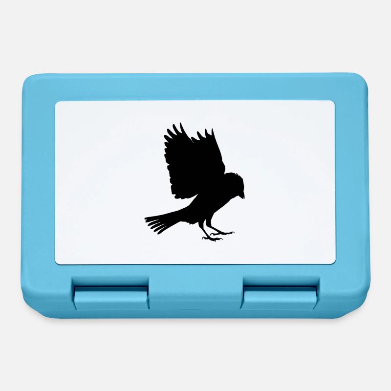 moineau noir - Boîte à goûter - bleu saphir