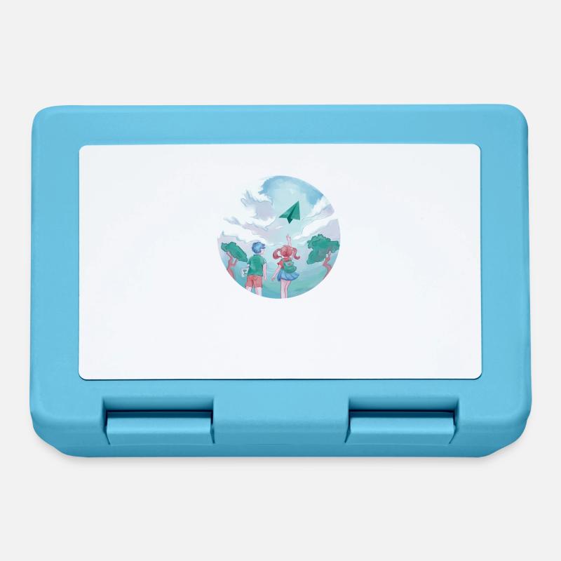 Papier-Flugzeug-Pilot Lehrer-Schulkinder - Brotdose - Saphirblau
