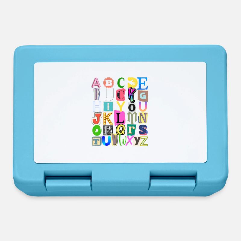 Alphabet et message caché - Boîte à goûter - bleu saphir