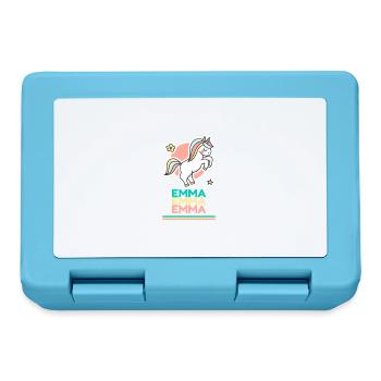 Emma First Name Name Gift Sweet Unicorn - Lunchbox - sapphire blue - Front