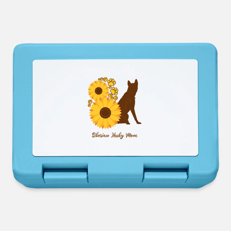 Sonnenblumenmutter - Sibirischer Husky - Brotdose - Saphirblau
