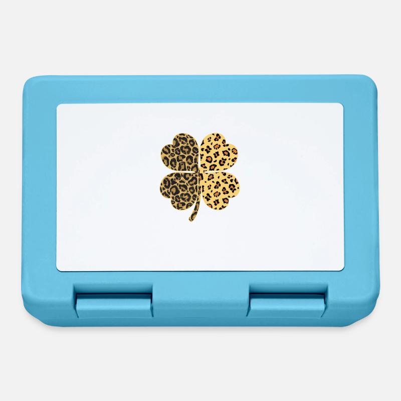 Gepard Leopard Print Kleeblatt St Patricks Day - Brotdose - Saphirblau