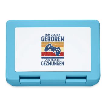 Zum Zocken Geboren Zur Schule Gezwungen - Brotdose - Saphirblau - Vorne