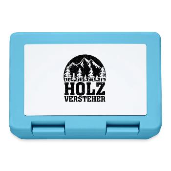 Holzversteher Chainsaw Retro Forest Woodworker - Brotdose - Saphirblau - Vorne