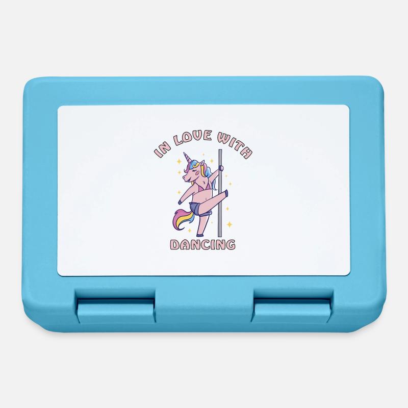 Amoureux de la danse pole dance licorne - Boîte à goûter - bleu saphir