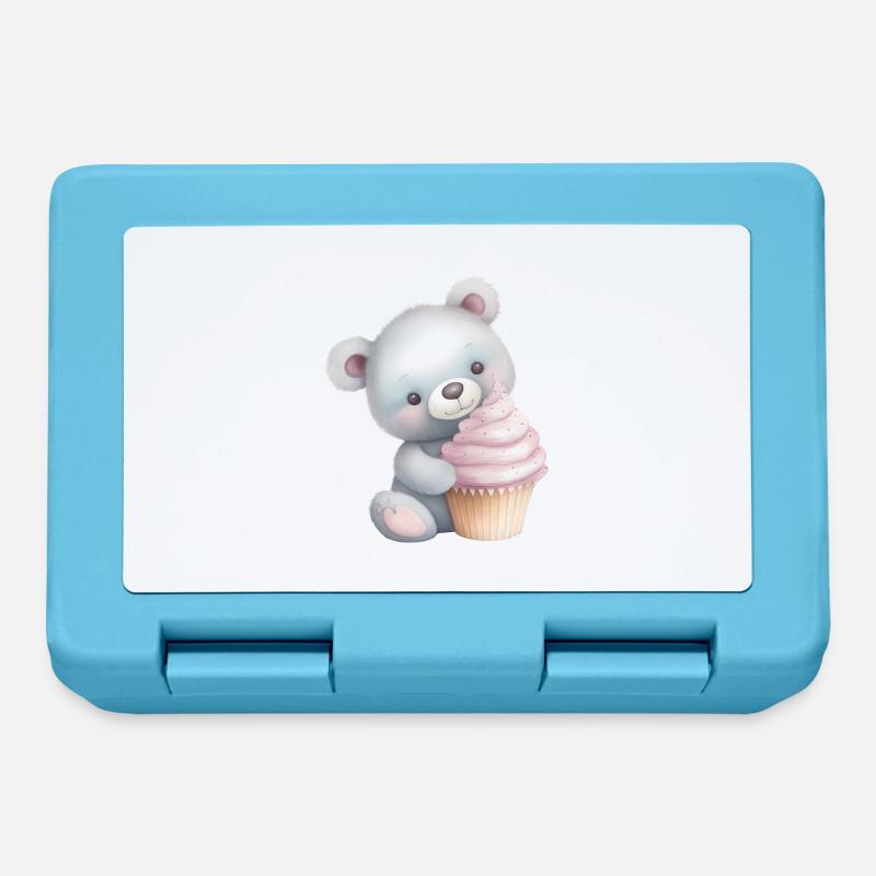Teddy Bär Cupcake - Brotdose - Saphirblau