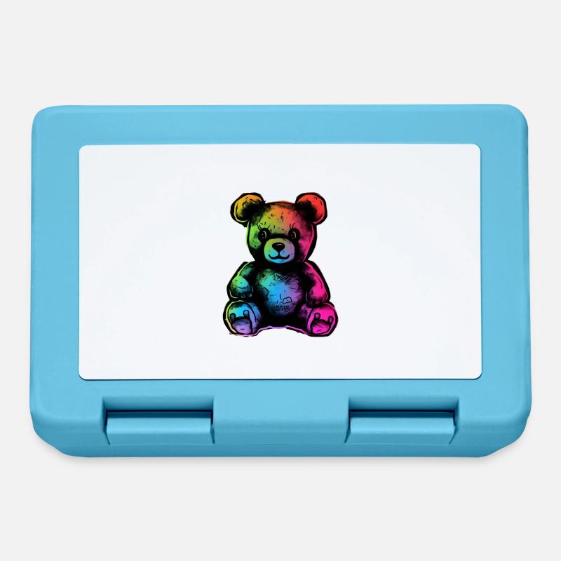 Regenbogen-Teddybär - Brotdose - Saphirblau