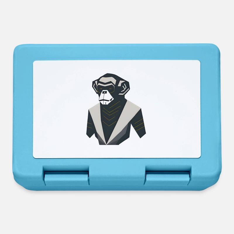Modern Art Monkey - Lunchbox - sapphire blue