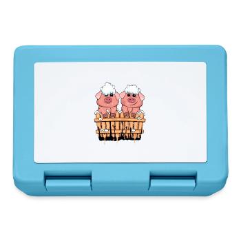 Christmas Pigs Gift Child Winter Pig - Lunchbox - sapphire blue - Front